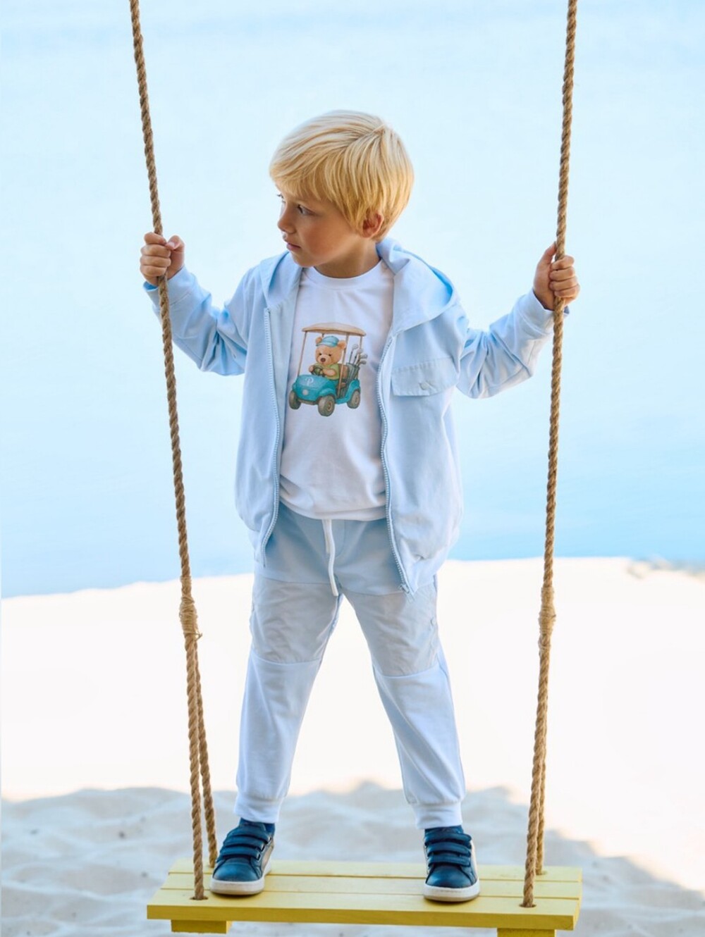 NWT Patachou 4T Boy Teddy Bear Golf Cart Graphic Tee European Luxury Designer - Picture 3 of 14